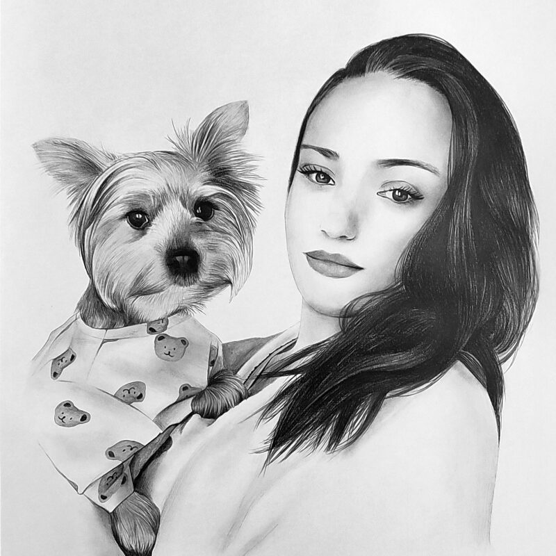 <strong>Retrato chica y mascota,</strong> 2026.